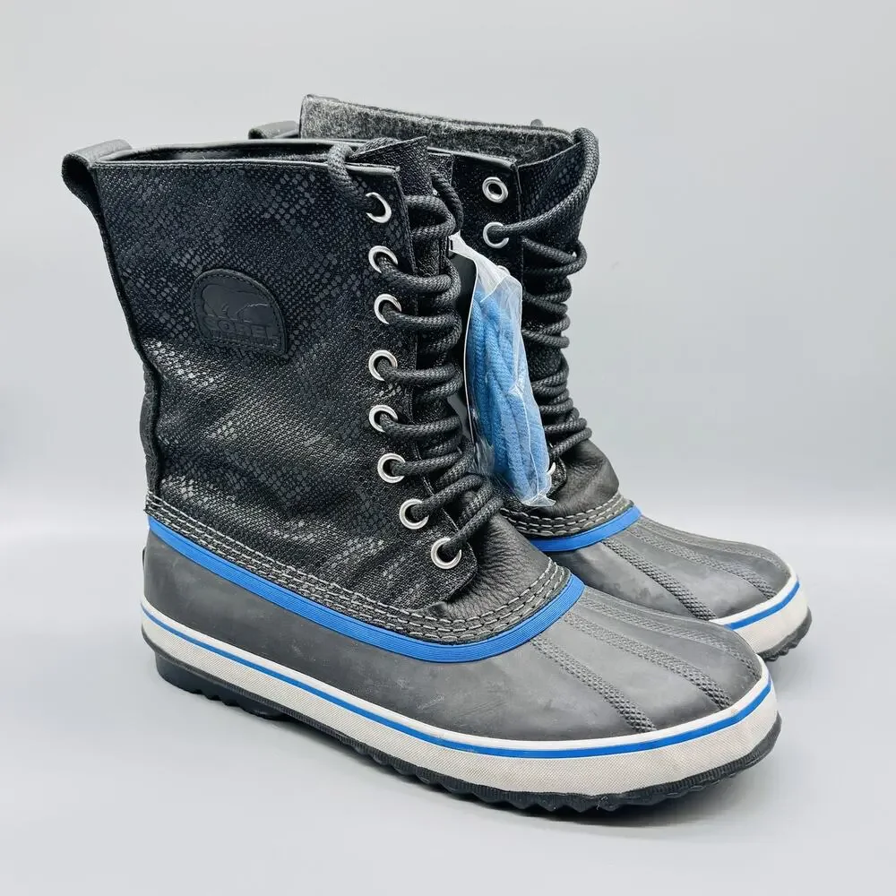 Sorel Boots Womens 11 Black Out N About Waterproof Mid Calf Lace Up Winter Snow
